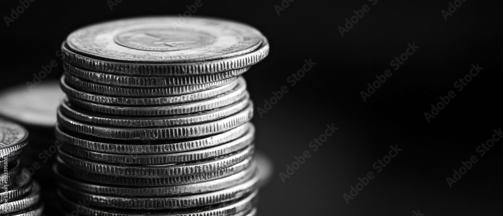 Poster a pile of coins stacked on top of each other