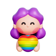 LGBTQ Character, Celebrate LGBTQ+, Pride Month, 3d rendering.