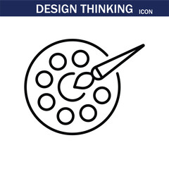 line icon related to creativity, idea, innovation, teamwork, invention, design thinking. Outline icon. Editable stroke. Vector illustration. EPS 10.