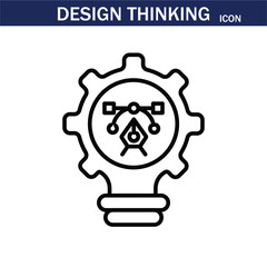 line icon related to creativity, idea, innovation, teamwork, invention, design thinking. Outline icon. Editable stroke. Vector illustration. EPS 10.