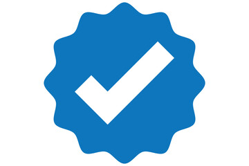blue verified check mark icon . 1176