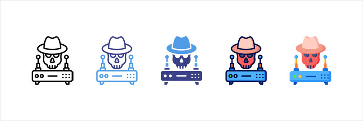 Wireless Hacking Multi Style Icon Set