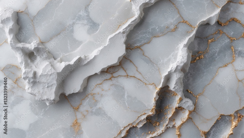 Poster elegant gray and white marble texture showcasing intricate patterns with golden veining, perfect for