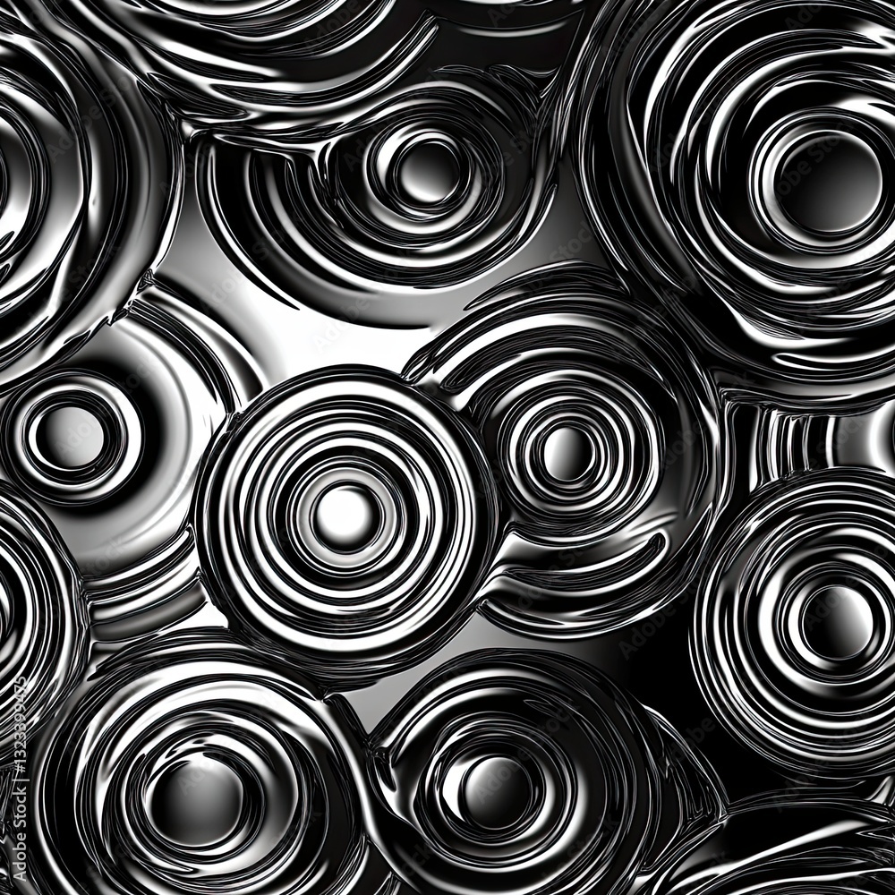 Poster seamless pattern large fluid ripples intricate circular details