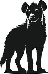 black and white hyena
