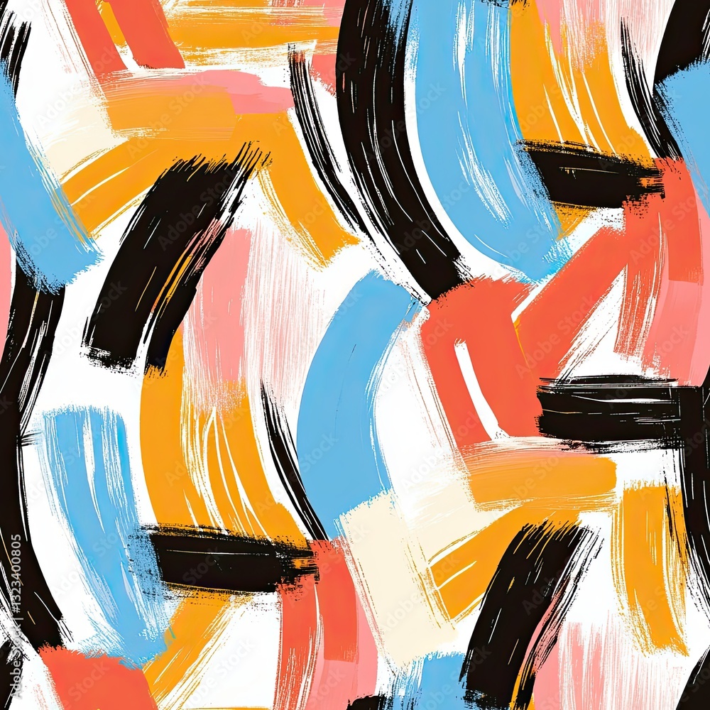 Poster layered scribble patterns abstract straight and curvy lines design