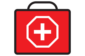 Obraz premium Frist Aid Kit icon design with white background stock illustration . 1176