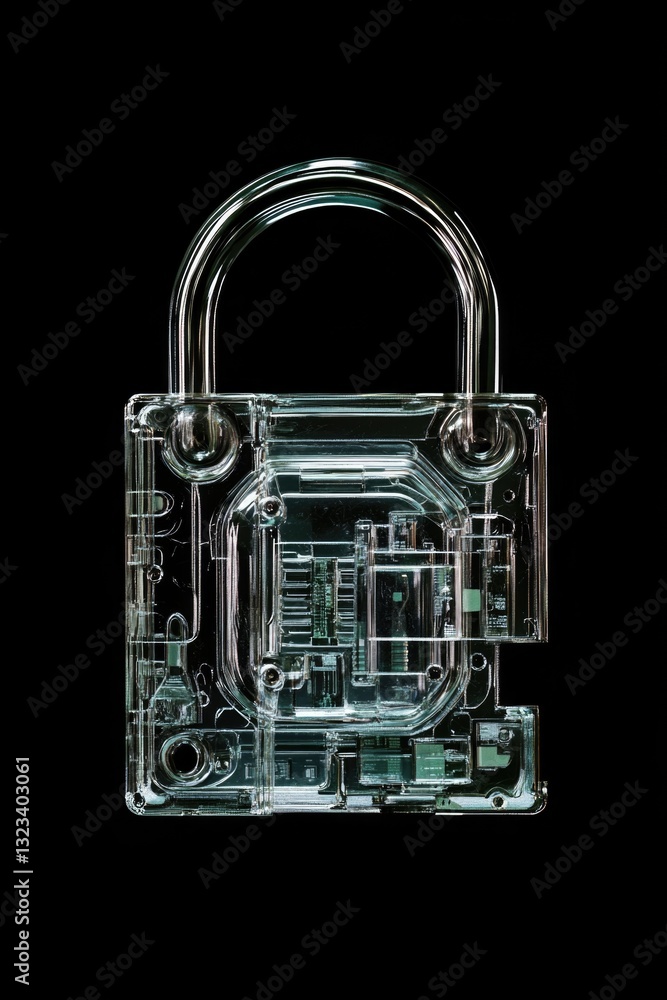 Poster a clear plastic bag holds a circuit board inside, useful for tech-related illustrations and presenta