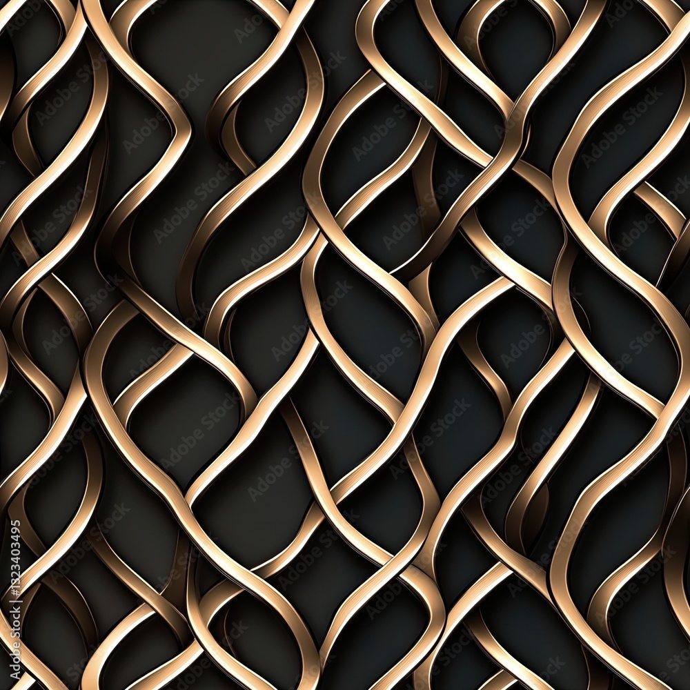 Poster seamless metallic reticulated lines pattern shiny smooth finish design