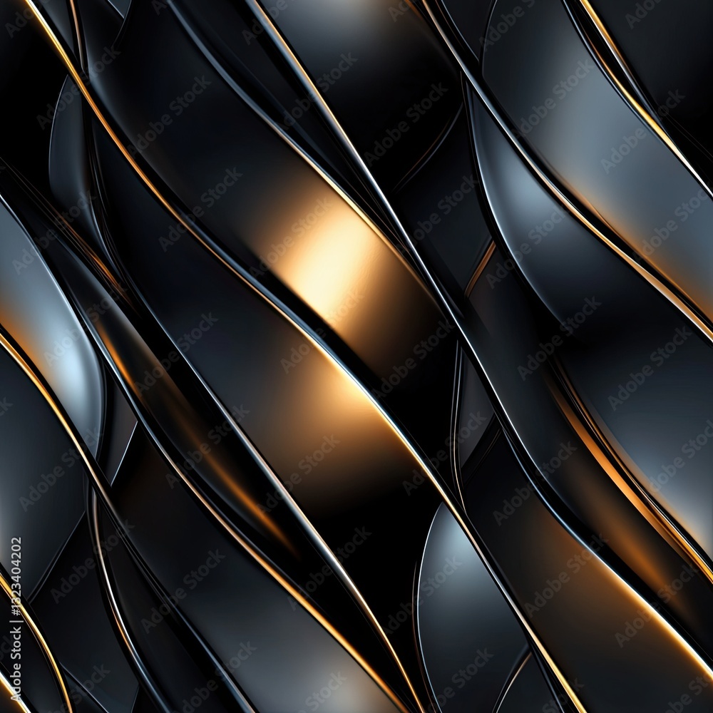 Poster metallic reticulated lines seamless pattern design for modern projects