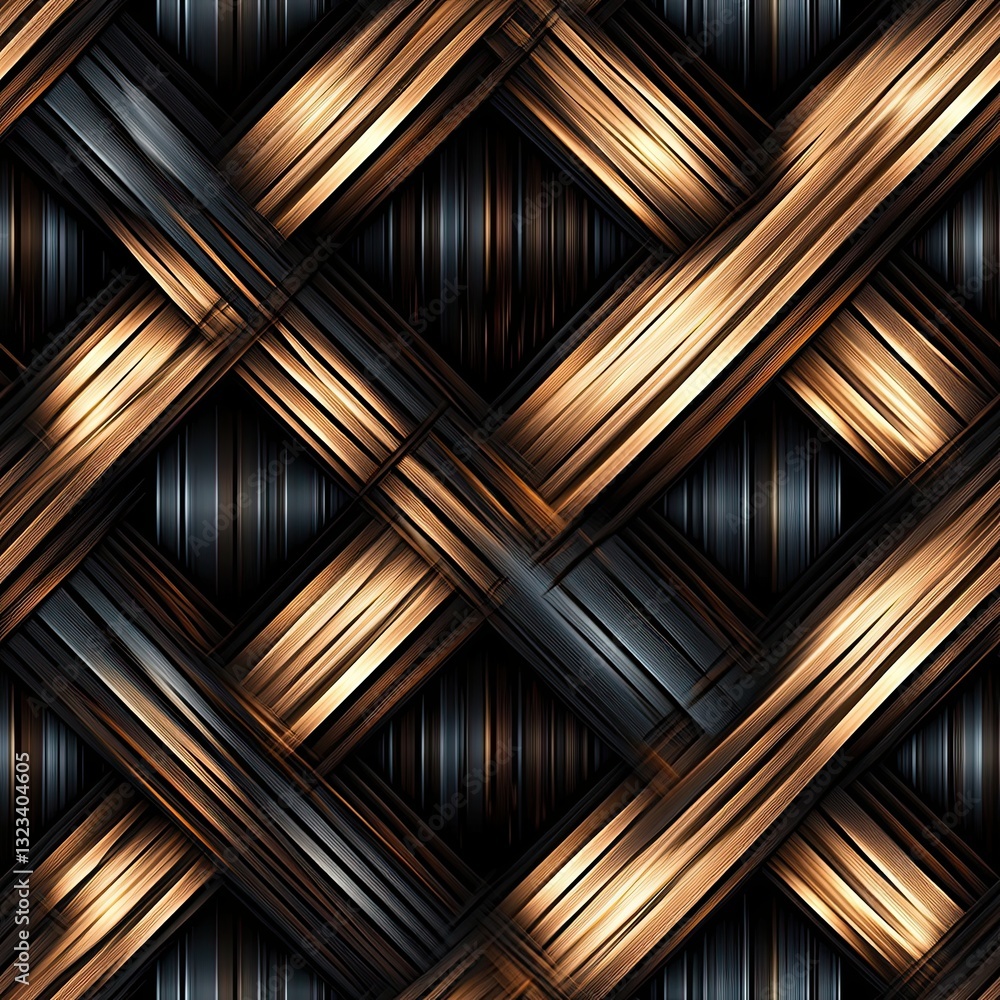 Poster metallic reticulated lines seamless pattern design for modern projects