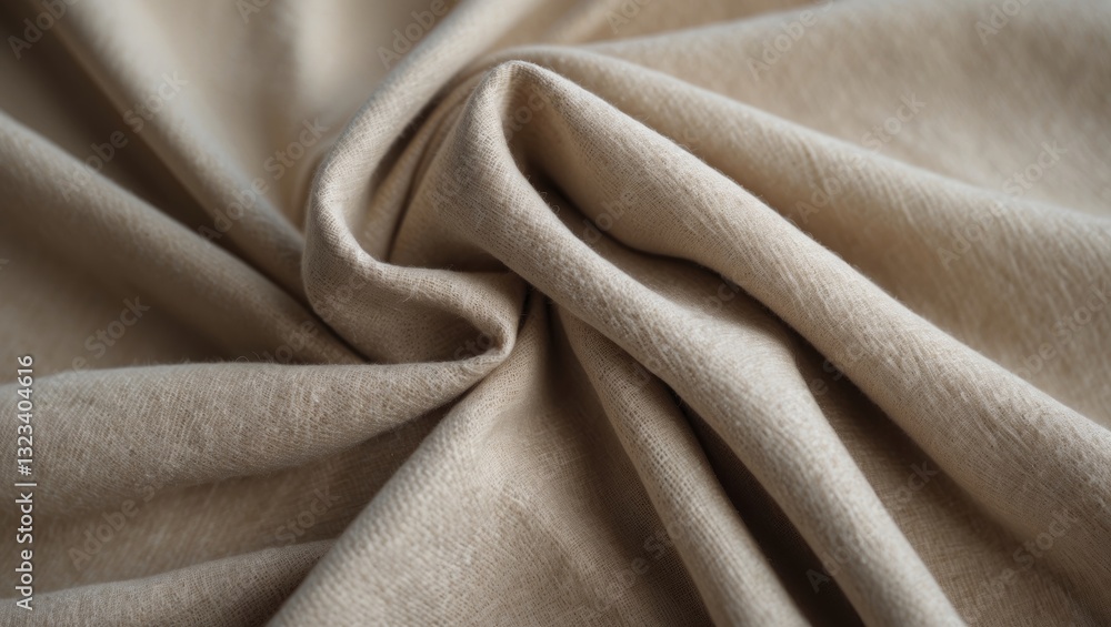 Poster beige soft fabric macro texture elegantly draped in a studio setting showcasing smooth folds and gen
