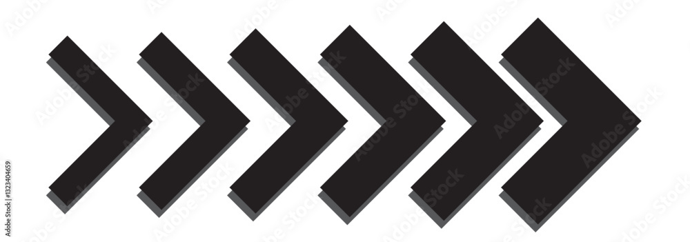 Poster arrow moving dynamic symbols. road lines arrow zigzag chevron speeds flat style. 1176