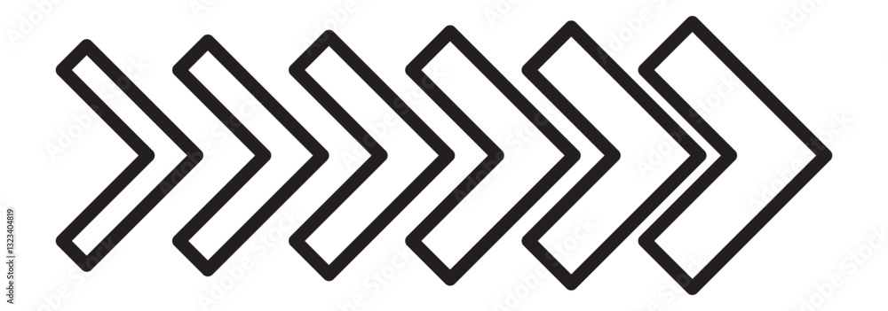 Poster arrow moving dynamic symbols. road lines arrow zigzag chevron speeds flat style. 1176
