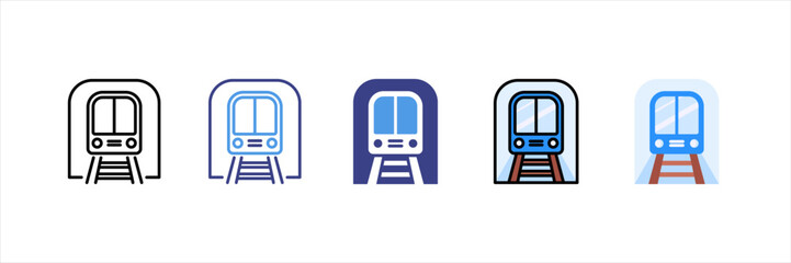 Train Multi Style Icon Set