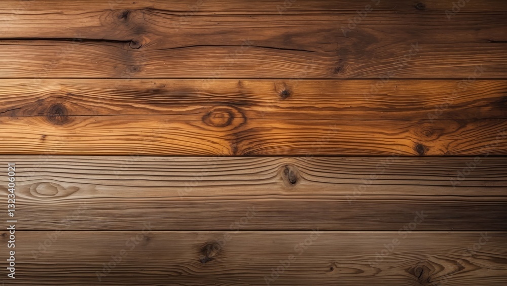 Poster wooden texture background featuring varying shades of brown with horizontal planks in light and dark