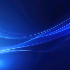 Abstract Blue Wave Lines on Dark Background - Dynamic Flowing Light Streaks