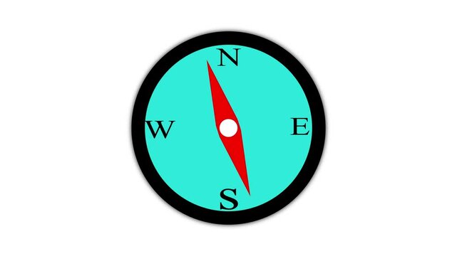 Simple compas icon animated on a white background.