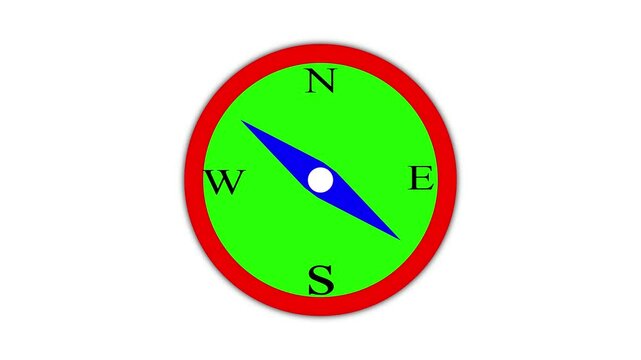Simple compas icon animated on a white background.