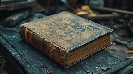 Obraz premium Antique Book: History, Dust, and Time