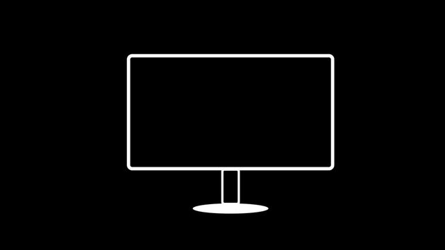 Computer, monitor icon animation on a white background.