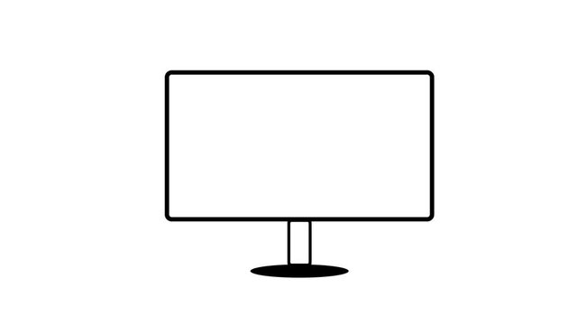 Computer, monitor icon animation on a white background.