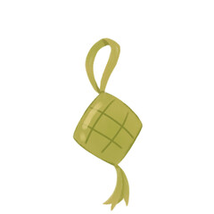 Hand-drawn one ketupat illustrations, a traditional Indonesian and Malaysian dish symbolizing celebration and togetherness during Ramadan and Eid. Rendered in soft, earthy greens with a transparent 