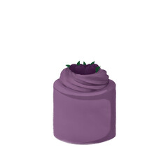 Hand-drawn dessert cake illustrations with blueberry topping. This sweet treat is perfect for bakery branding, menu designs, social media posts, and dessert-themed projects.