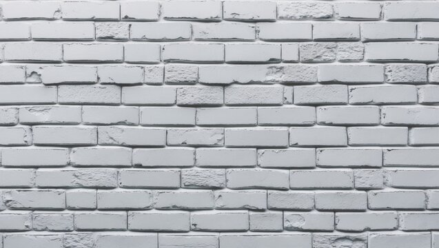 White brick wall texture with subtle roughness and even light gray tones, ideal for background use with ample copyspace for text or design.