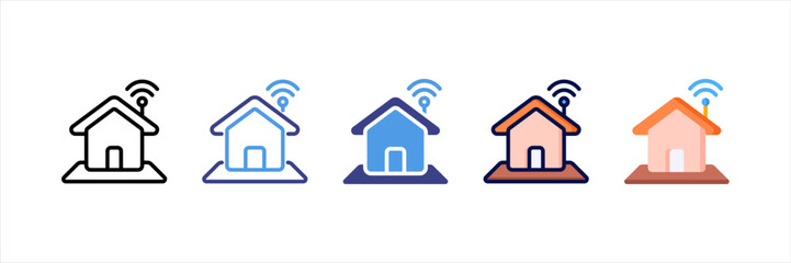 Smart Home Multi Style Icon Set