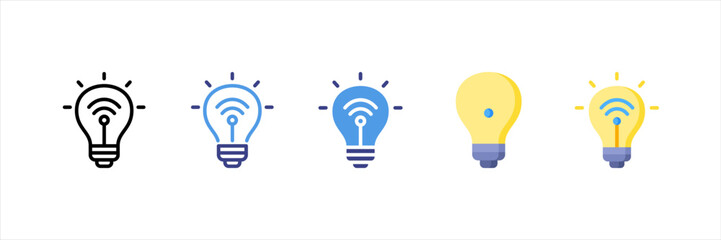 Smart Bulb Multi Style Icon Set