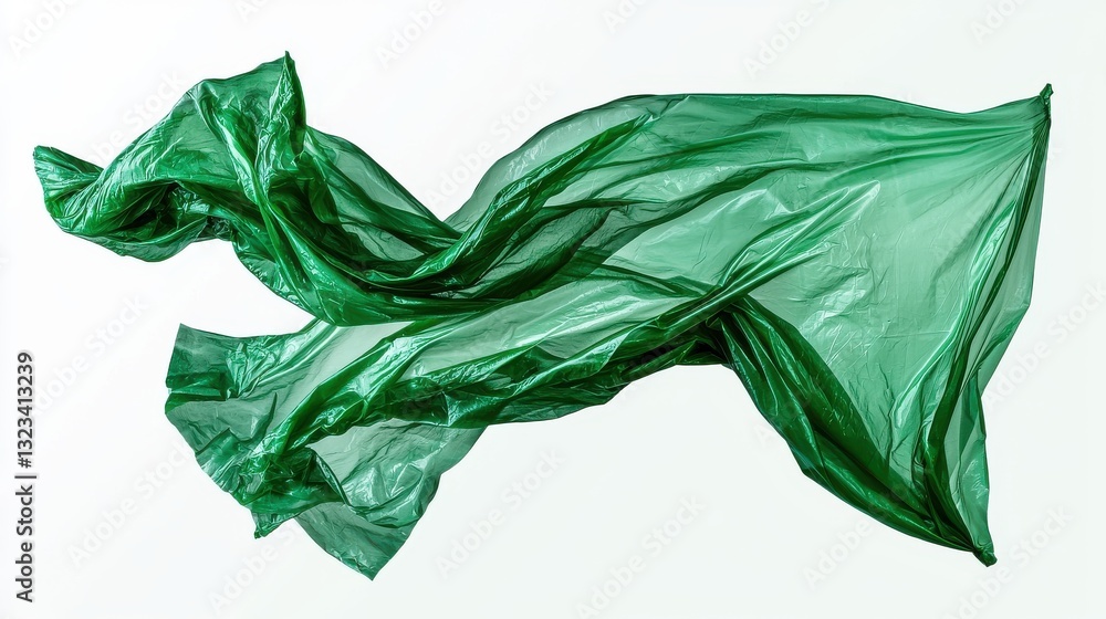 Aufkleber mesmerizing ripples of imagination flowing green translucent fabric abstract art background dynamic 