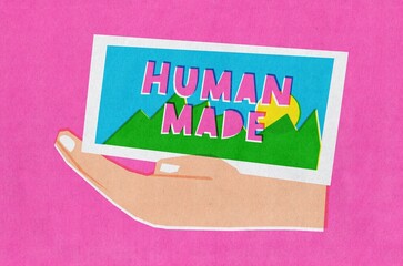 Photo created by a human. Ai concept