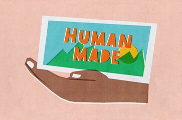 Photo created by a human. Ai concept