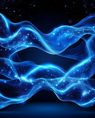 Abstract glowing blue waves