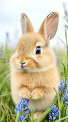 Fototapeta premium Adorable baby bunny in a meadow