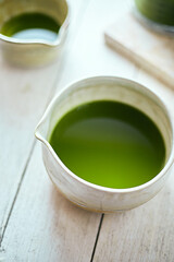 Close up pure matcha green tea