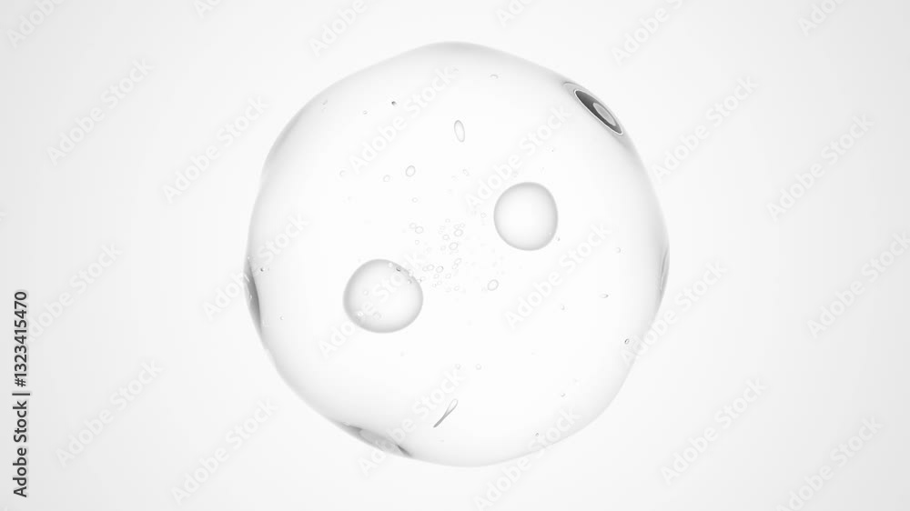 Poster abstract 3d seamless loop animation with transparent molecular structures – ideal for advanced skinc