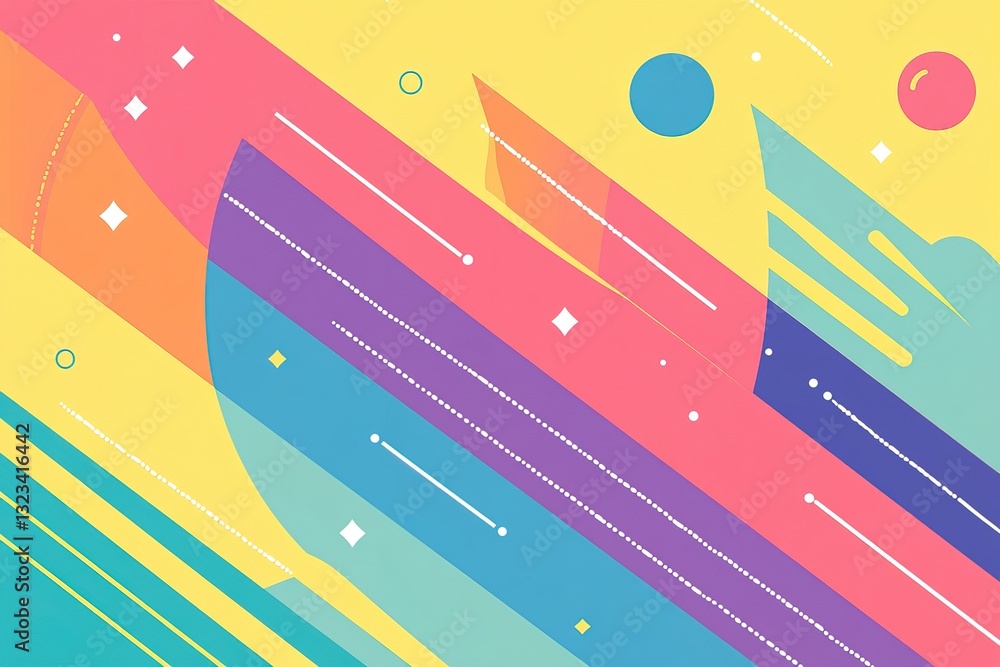 Aufkleber vibrant abstract design bursting with color and dynamic shapes