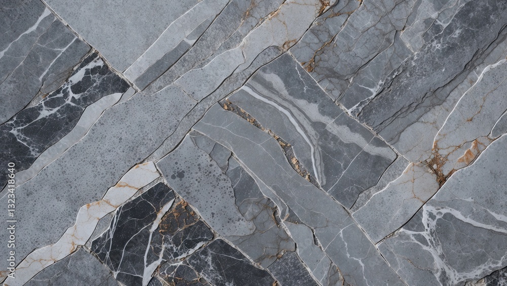 Poster high-resolution grey marble texture featuring intricate patterns of dark and light grey with white a