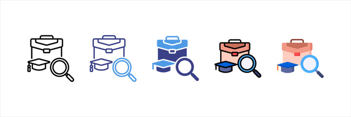 Job Search Multi Style Icon Set