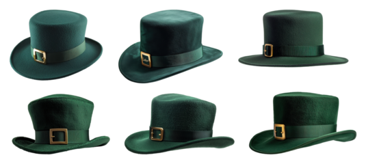 Collection of green leprechaun hats