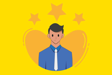 Choosing Best Candidate Concept. Best Employee of The Year. Selecting a Skilled Person for the Job. Flat Vector Design 