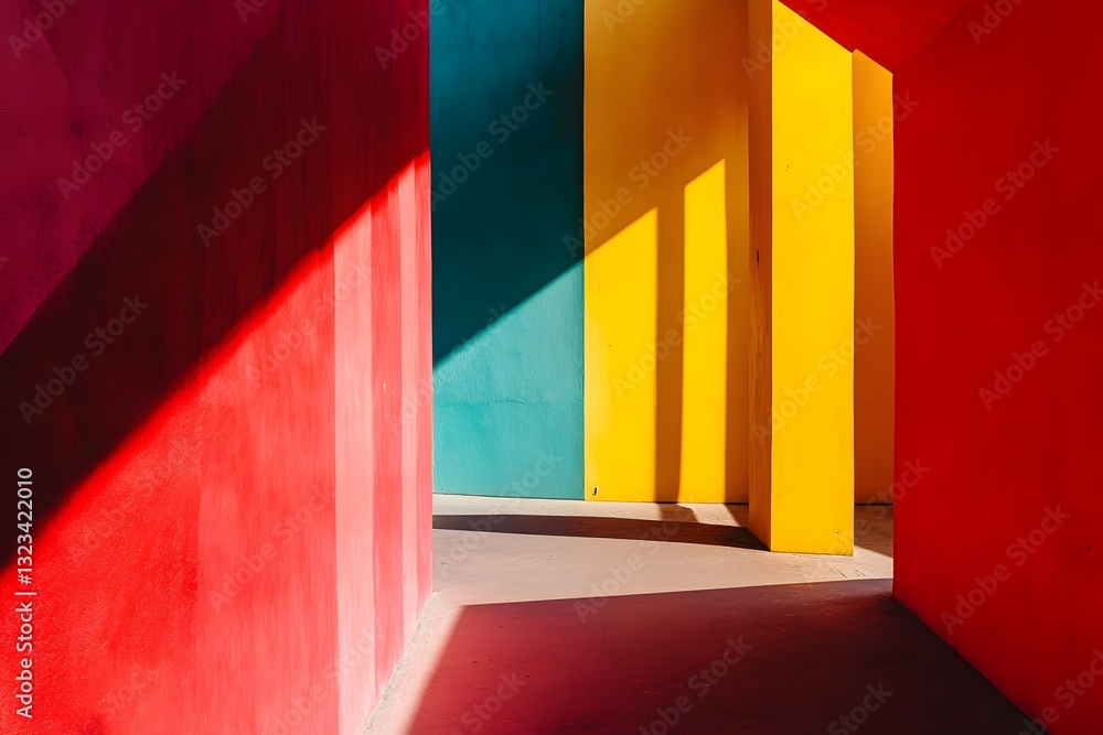 Poster captivating architectural abstract geometric patterns interplay of light and shadow in modern urban