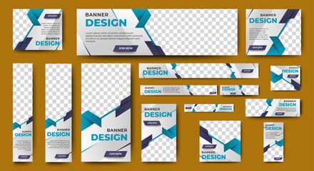 Digital banners ads template design set for website and social media post. Editable. vector