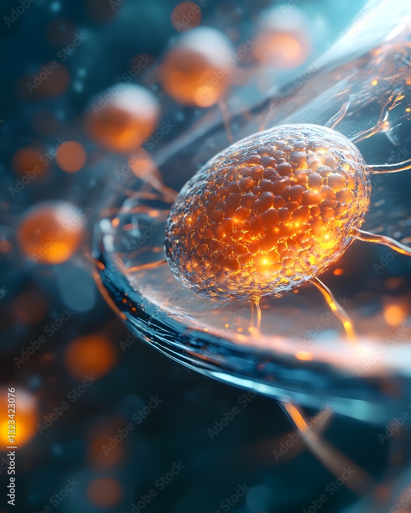 Aufkleber conceptual representation of cellular nanotechnology modification with dramatic editorial lighting