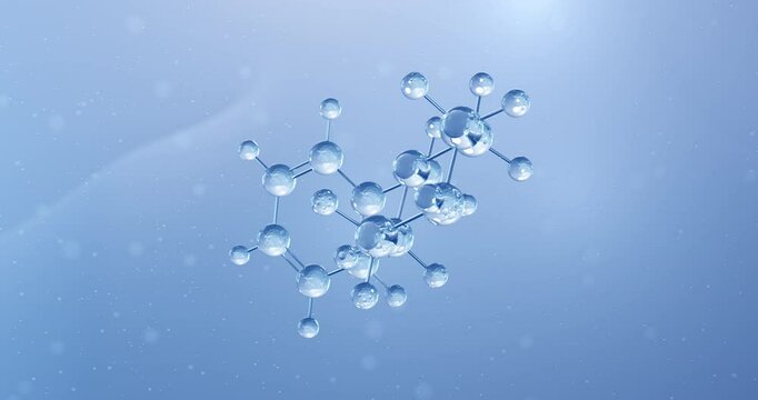 Benzylpiperazine rotating molecular structure, 3d model of recreational drug