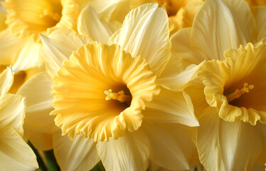 a magnified image of a yellow daffodil
