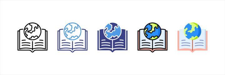 Book Multi Style Icon Set