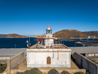 Faro Isla de Escombreras en Cartagena, Murcia, España